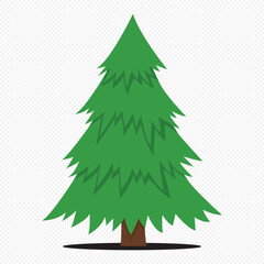 Cartoon Christmas undecorated spruce trees. Xmas holidays flat vector illustration collection. Christmas green trees.