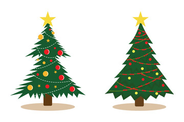 Christmas tree solid black icon. Holiday design elements set. Symbol collection. Signs pack. Editable stroke. Happy New Year vector illustration.