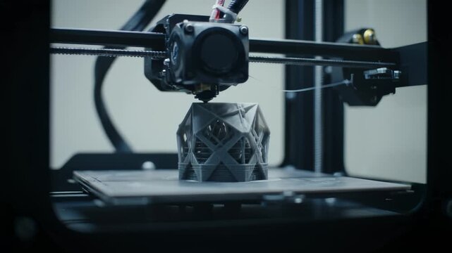 3d Printer Creating a Geometric Object, Technology in Action