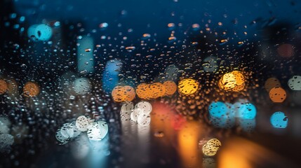 Raindrops Car Window Night/雨滴車窓夜景6