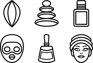 Beauty and Spa Illustration Set. Elegant Woman Spa Care Design. Wellness and Relaxation Concept Art. Luxury Beauty Salon Illustration. Natural Skincare and Spa Elements. Modern Spa Treatment