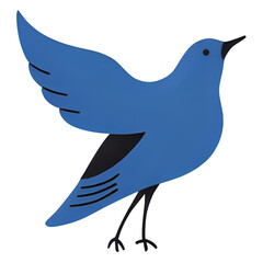 Simple Blue Bird Illustration Minimalist Flying Bird Logo Design Abstract Graphic Art