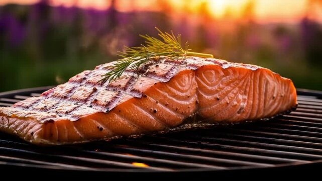 Grilled salmon sunset feast