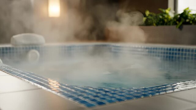 Steam Rising From Hot Tub, Indoor Relaxation