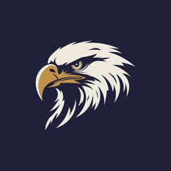 Eagle logo design, eagle or falcon badge emblem vector icon