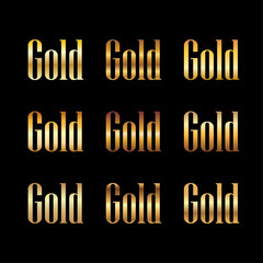 Illustrator Gold gradients vector colection pack