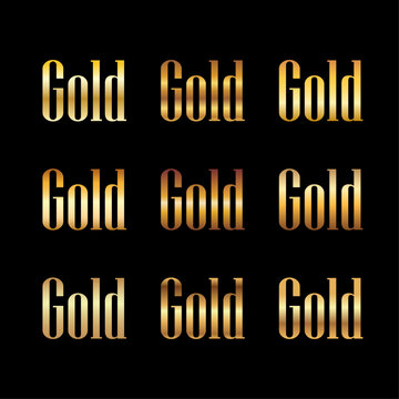 Illustrator Gold gradients vector colection pack