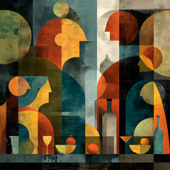 Urban graffiti art vector pattern with dollar signs on a vintage grunge wall texture for a unique abstract background design