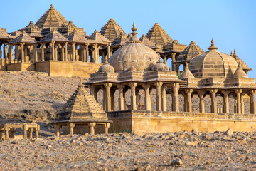 Royal cenotaphs at Badabagh near Jaisalmer India. These were constructed by the Kings of Jaisalmer...