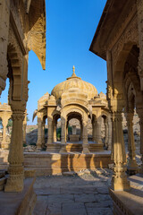 Royal cenotaphs at Badabagh near Jaisalmer India. These were constructed by the Kings of Jaisalmer State in the 18th, 19th and early 20th centuries.