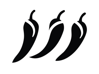 Minimalist Hot Pepper Symbols for Spicy Food Brands
