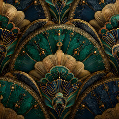 Traditional Thai temple ceiling detail with golden floral wood art pattern and ancient religious architecture