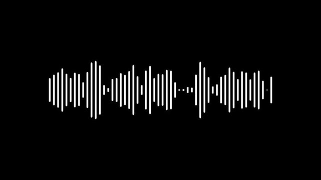 sound waves. Abstract music wave, radio signal frequency and digital voice visualisation. Tune equalizer vector set. Monochrome volume audio lines, sound waves rhythm isolated on black background