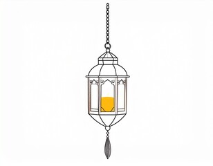 Single ramadhan lamp flat vector icon