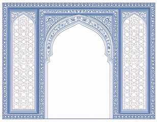 Flat ornamental frame for ramadhan greeting
