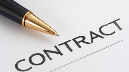 Professional contract document with elegant pen for signing agreements and business deals.