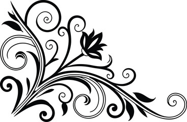 Baroque Corner Ornament Design. Vintage Corner Decoration. Elegant Baroque Corner Art. Ornamental Corner Pattern. Decorative Baroque Element. Classic Corner Flourish Design. Royal Corner Ornament Art