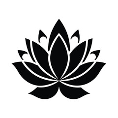 White Lotus Icon Vector Illustration