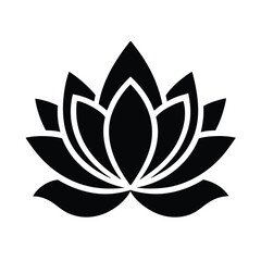 Blue Lotus Icon Vector Illustration