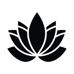White Lotus Petal Icon Vector Illustration
