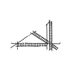 House line art sketch vector 