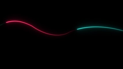 Glowing neon light glowing lines moving animation. Seamless loop animation of glowing neon lines flowing on black background. Video decoration 4k animation video graphic. - Powered by Adobe