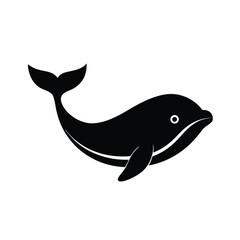 Whale Congratulations Card Icon Vector Illustration