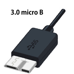 USBケーブル（3.0 micro B）のイラスト