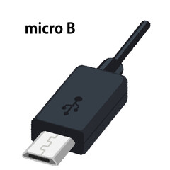 USBケーブル（micro B）のイラスト