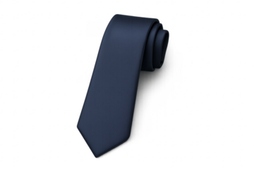 Blue necktie rolled up on transparent background