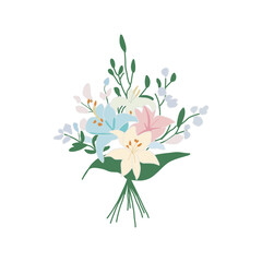 Lily Flower Bouquet Illustration / ユリの花束イラスト
