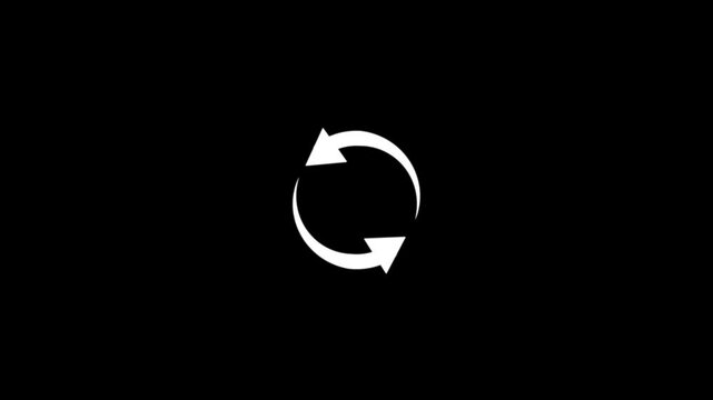 Circle arrow refresh and reload icon animation with loading progress bar loading animation, Animation of refresh symbol or loop