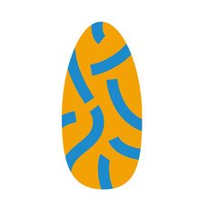 Abstract Easter Egg Shape With Blue Stripes On Orange Background Transparent Background For Spring Holiday Design