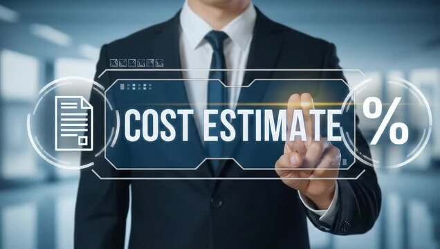 Budget and financial planning concept. Annual income and cost estimate. Project cost estimation, calculate budget or resources to finish work, financial plan, invoice or tax