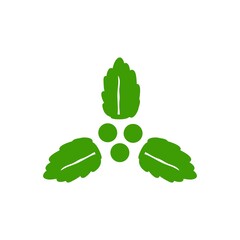 Christmas Holly Leaves and Berries Silhouette クリスマスの柊の葉と実のシルエットイラスト	