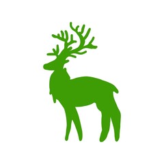 Christmas Reindeer Silhouette クリスマスのトナカイシルエットイラスト	