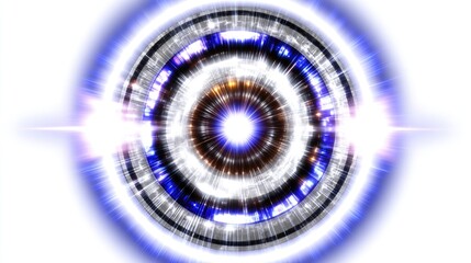 Vibrant Circular Light Effect with Radiating Beams and Shimmering Texture in Abstract Digital Artwork