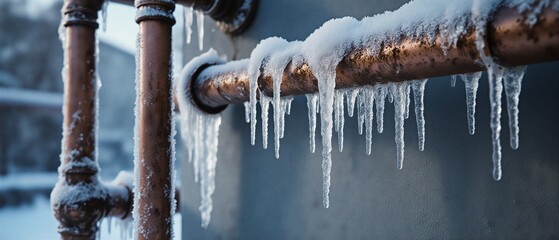 frozen plumbing inside a chilly house, emphasizing the importance of winter home maintenance and warmth | home improvement, winter, cold weather, maintenance, safety theme