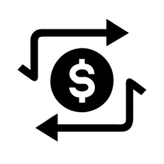 Money exchange icon for financial transactions