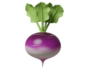 Vibrant, fresh turnip with lush green leaves, perfect for healthy eating and culinary inspiration, ready for your next project.