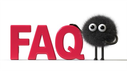 Fluffy, cute monster next to 