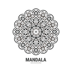 Decorative Line Art Mandala Pattern Graphic Element for Spiritual Meditation