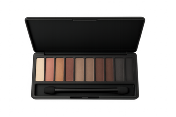 Eyeshadow palette with neutral earth tone colors