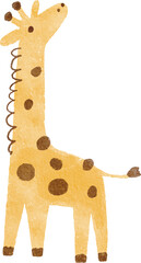 Naklejka premium Watercolor safari animals cute illustration. Hand Drawn African wild animals character design