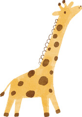 Naklejka premium Watercolor safari animals cute illustration. Hand Drawn African wild animals character design