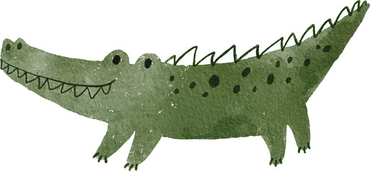 Obraz na płótnie Canvas Watercolor safari animals cute illustration. Hand Drawn African wild animals character design