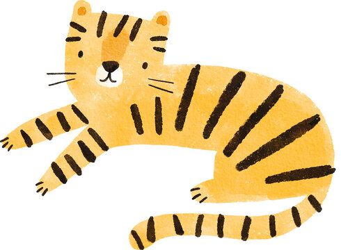 Watercolor safari animals cute illustration. Hand Drawn African wild animals character design