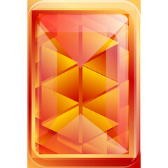 Abstract Orange And Yellow Gemstone Crystal Facets With Geometric Patterns And Glossy Surface And Transparent Background