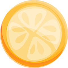Abstract Orange Citrus Slice Isolated on Transparent Background Vibrant Yellow and Orange Hues with Circular Pattern and Radial Design
