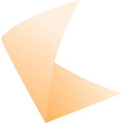 Abstract Orange Folded Paper Shape With Gradient Lighting Against A White Background